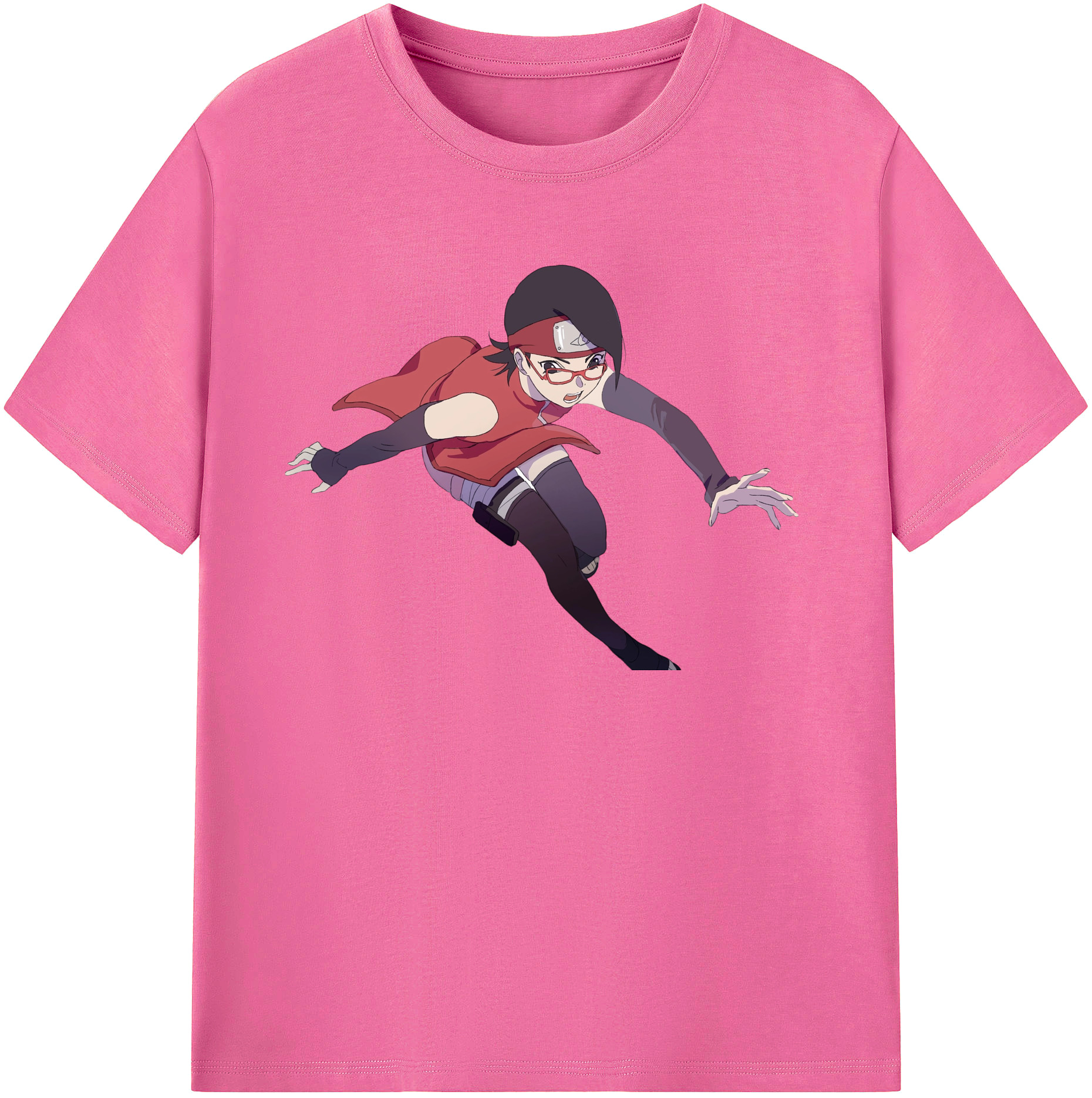 （画像用） NARUTO -ナルト- うちは サラダ Uchiha Sarada レディースカジュアルプリントTシャツ（綿100％）
